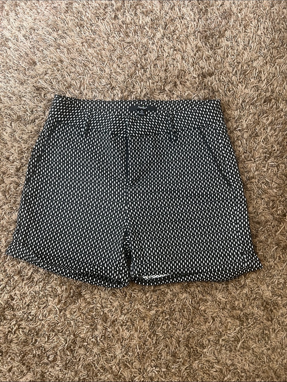 Papaya Black and White Patterned Bermuda Shorts